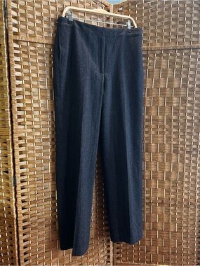 Vintage A Giannetti Wool Trousers 12 Charcoal Gray High Rise Straight Leg Italy